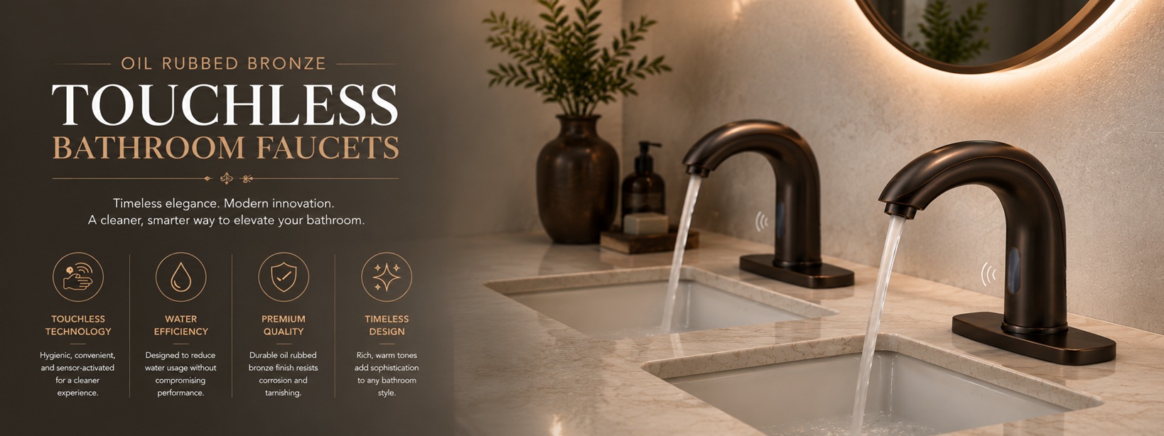 Oil Rubbed Bronze Bathroom Touchless Faucets